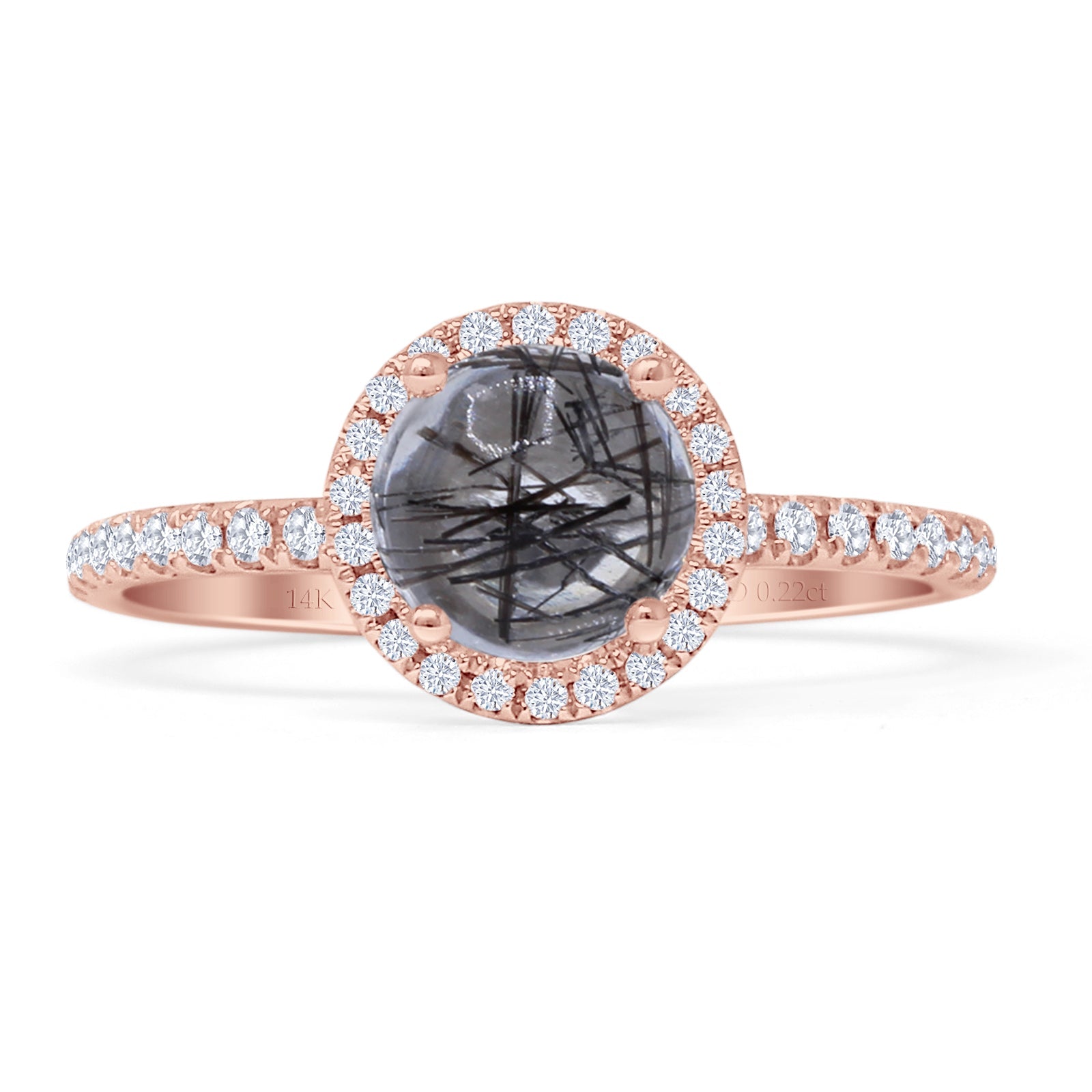 Round Halo Diamond Gold Ring