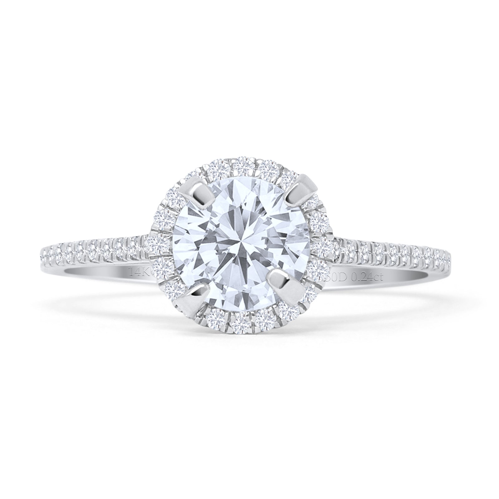 Round Halo Diamond Gold Ring