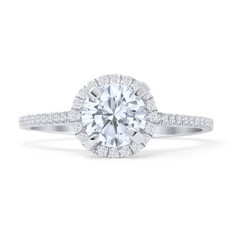 Round Halo Diamond Gold Ring