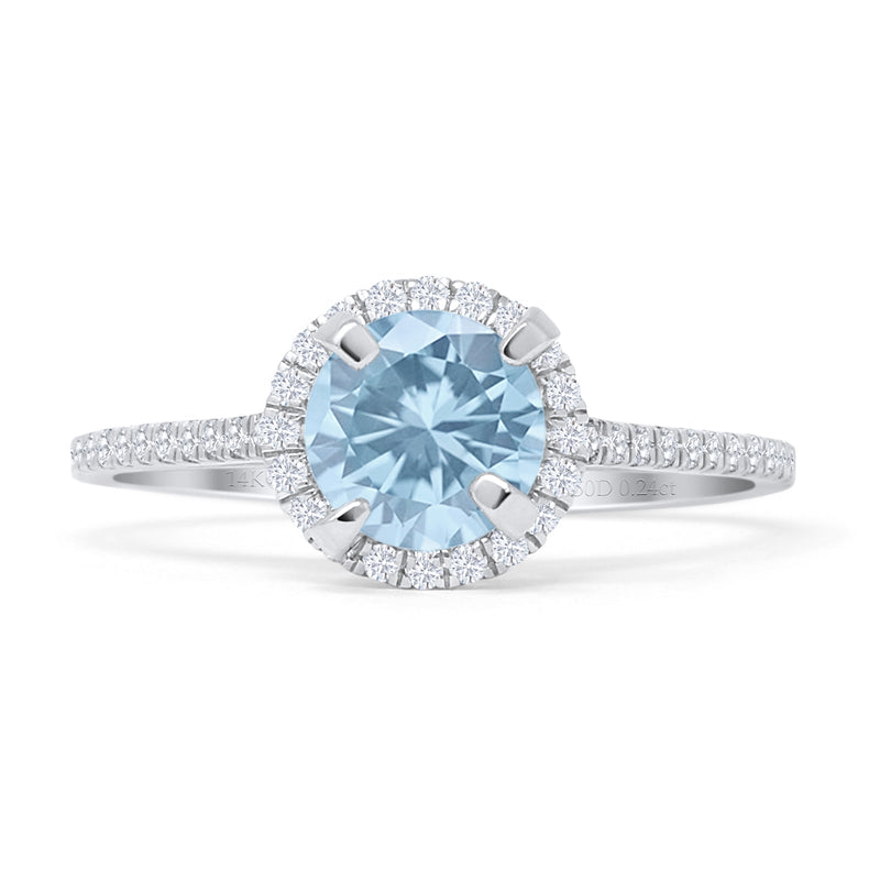 Round Halo Diamond Gold Ring