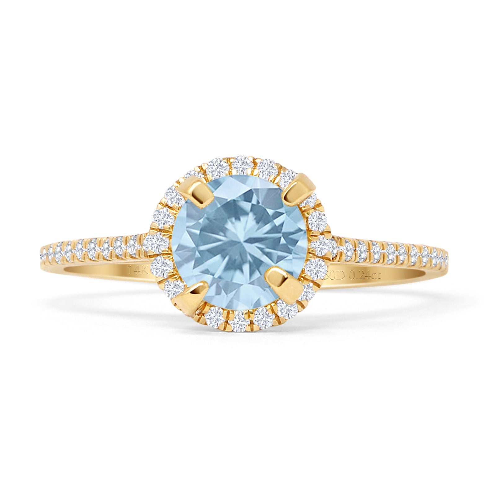 Round Halo Diamond Gold Ring