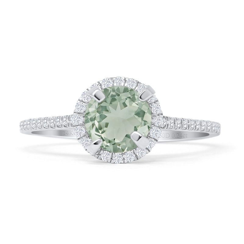Round Halo Diamond Gold Ring