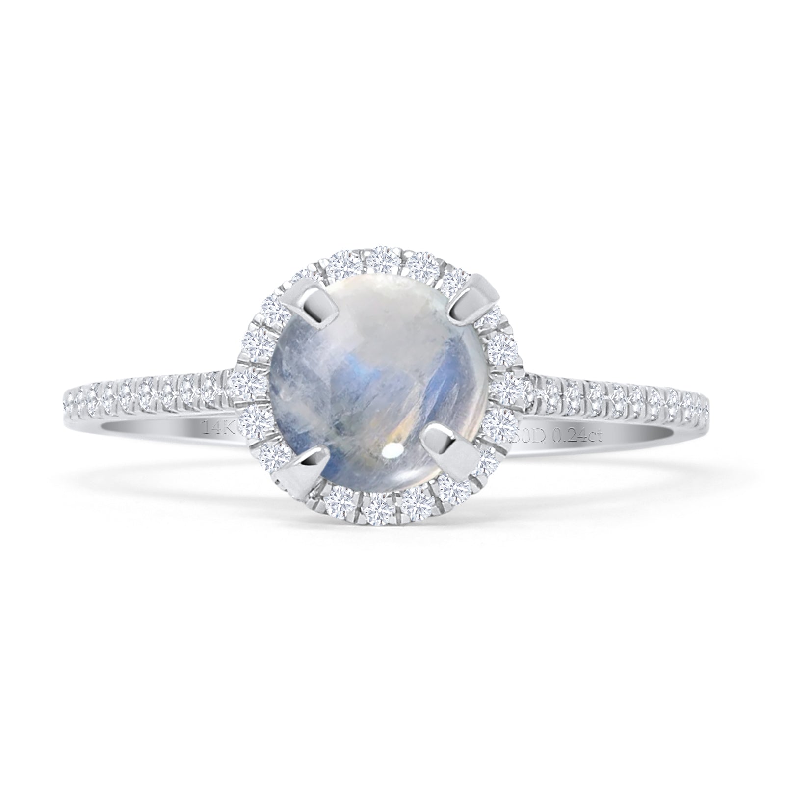 Round Halo Diamond Gold Ring