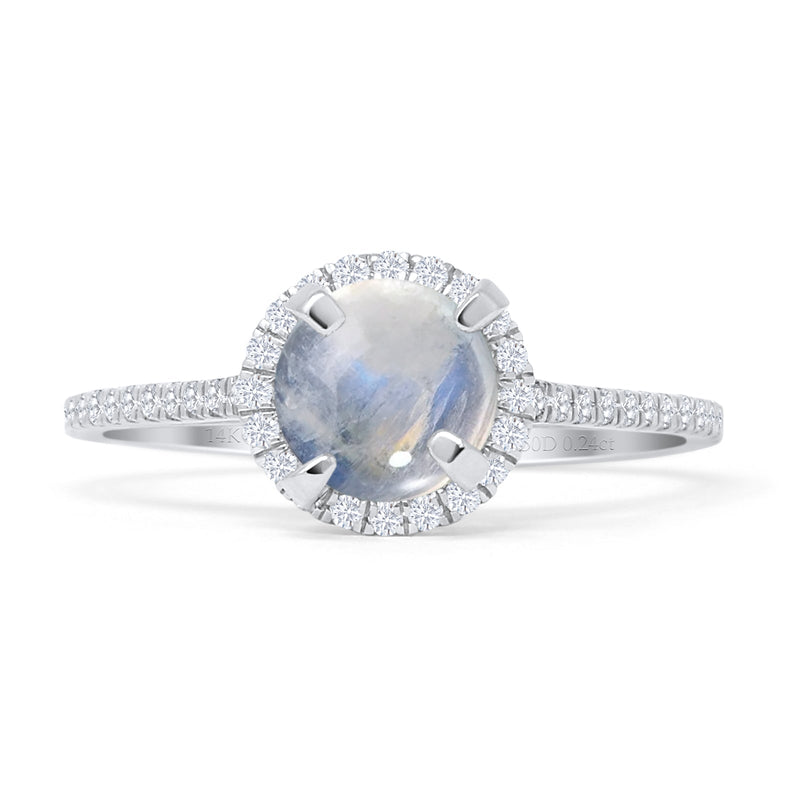 Round Halo Diamond Gold Ring