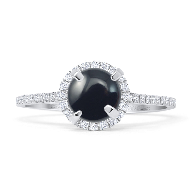 Round Halo Diamond Gold Ring