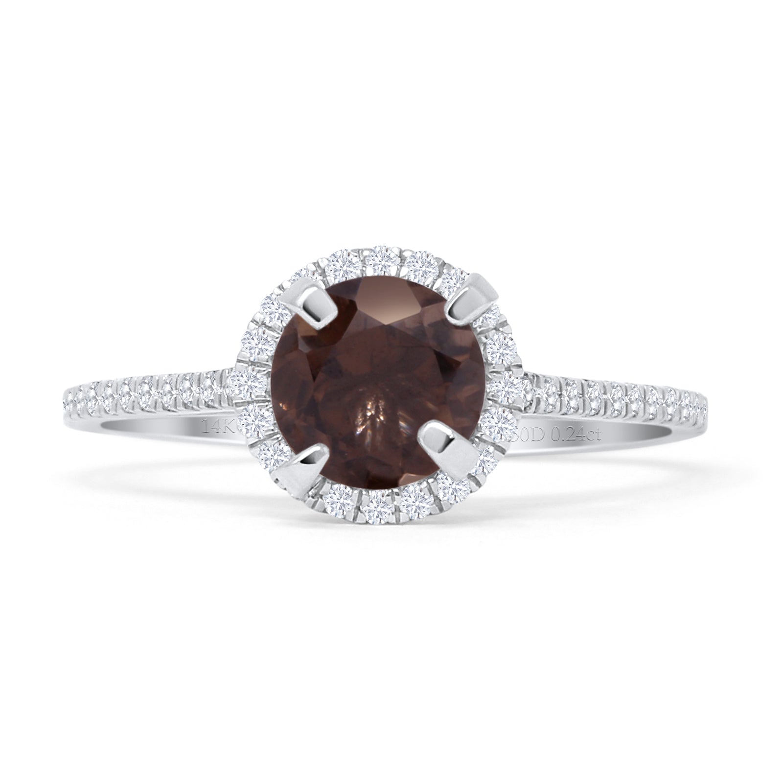 Round Halo Diamond Gold Ring