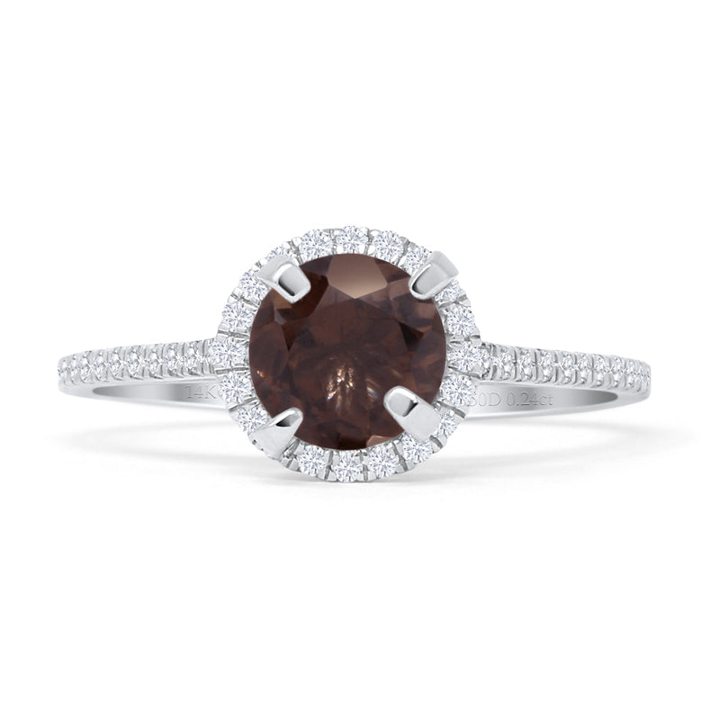 Round Halo Diamond Gold Ring