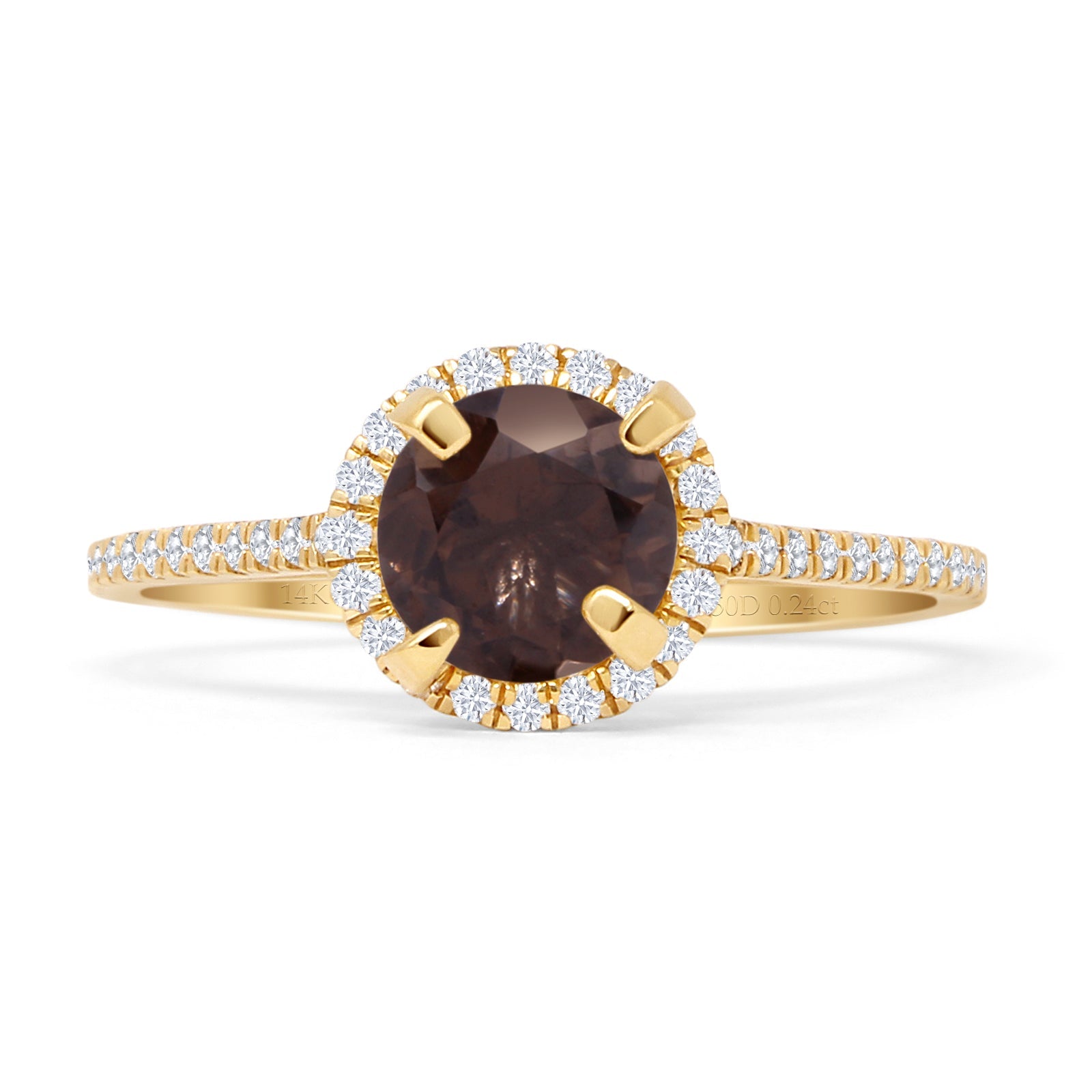 Round Halo Diamond Gold Ring