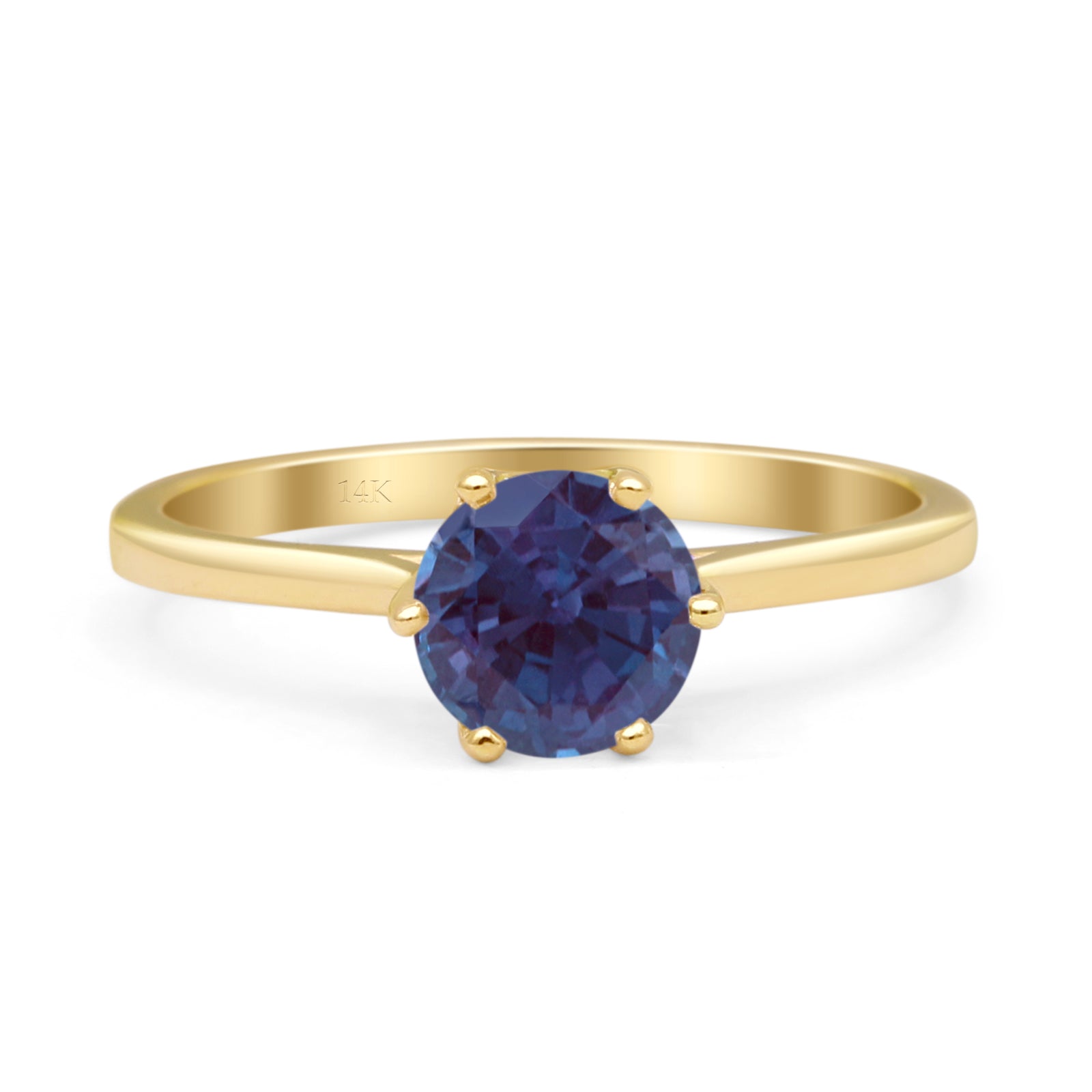 Art Deco Round Solitaire Gold Ring