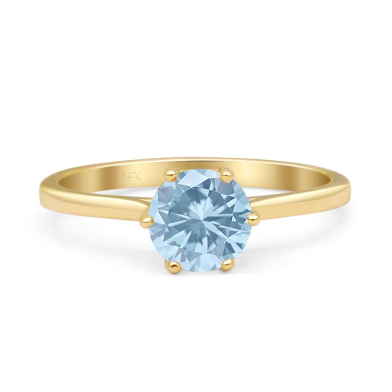 Art Deco Round Solitaire Gold Ring