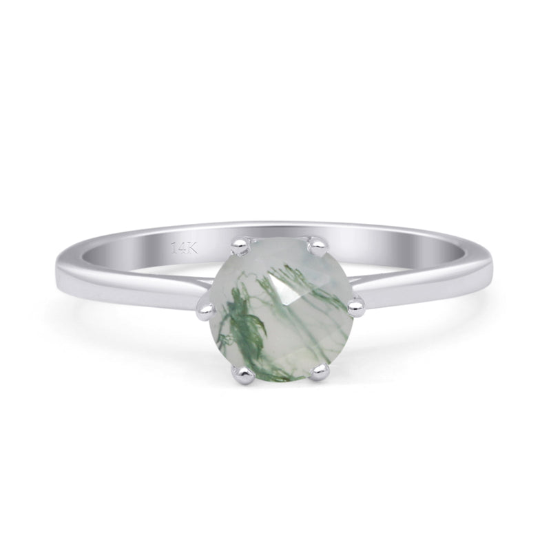 Art Deco Round Solitaire Gold Ring