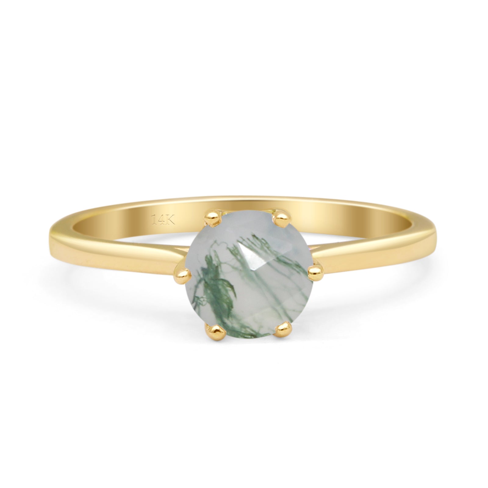Art Deco Round Solitaire Gold Ring