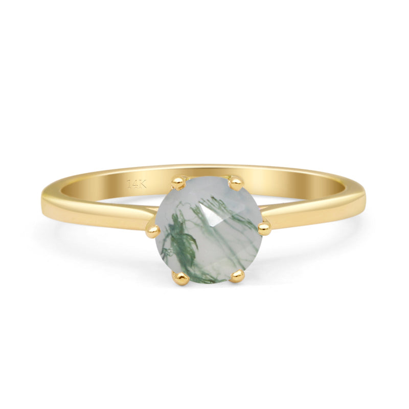 Art Deco Round Solitaire Gold Ring