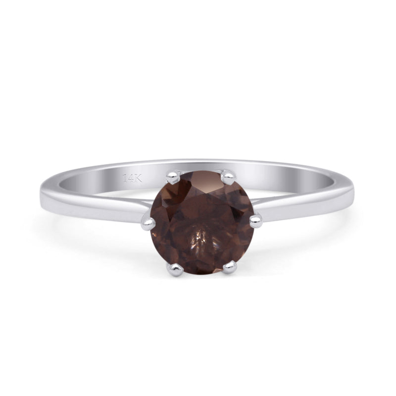 Art Deco Round Solitaire Gold Ring