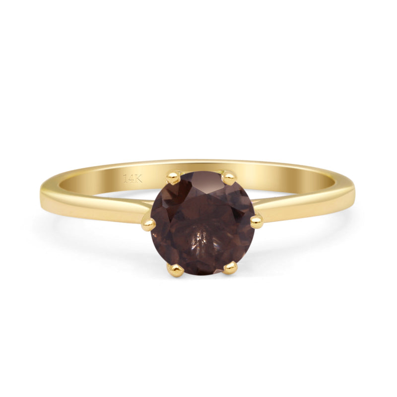 Art Deco Round Solitaire Gold Ring