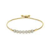 14K Gold 9 Twist Rope Chain Round Natural Diamond Adjustable Bracelet