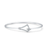 14K Gold 2.11mm Inter Quartet Bangle Bracelet Round Natural Diamond