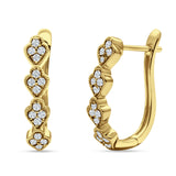 Leaf Style Hoop Earring Cubic Zirconia 925 Sterling Silver