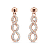 Twisted Infinity Stud Earring Cubic Zirconia 925 Sterling Silver