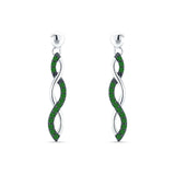 Infinity Twisted Two Tone Stud Earring Cubic Zirconia 925 Sterling Silver