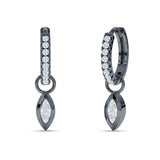 Marquise Drop Dangle Hoop Earring Cubic Zirconia 925 Sterling Silver