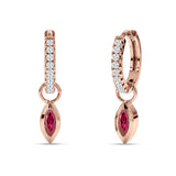 Marquise Drop Dangle Hoop Earring Cubic Zirconia 925 Sterling Silver