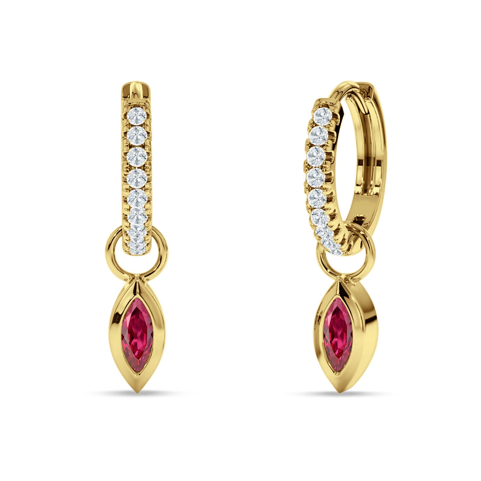 Marquise Drop Dangle Hoop Earring Cubic Zirconia 925 Sterling Silver