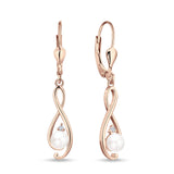 Music Note Infinity Style Leverback Earring Cubic Zirconia 925 Sterling Silver