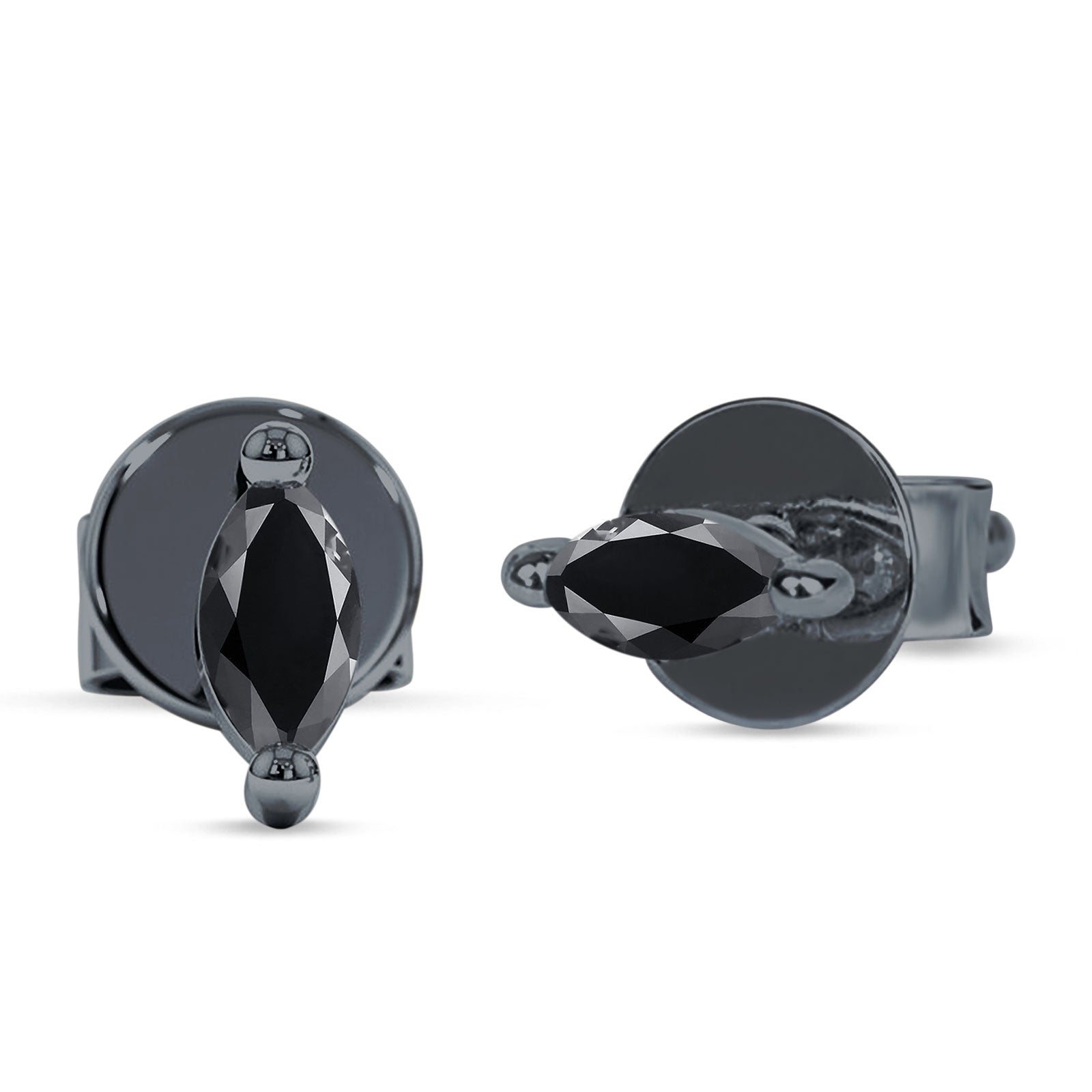 Marquise Solitaire Stud Earring Cubic Zirconia 925 Sterling Silver