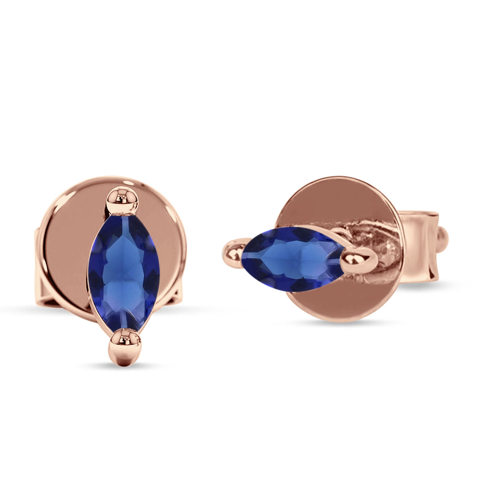 Marquise Solitaire Stud Earring Cubic Zirconia 925 Sterling Silver