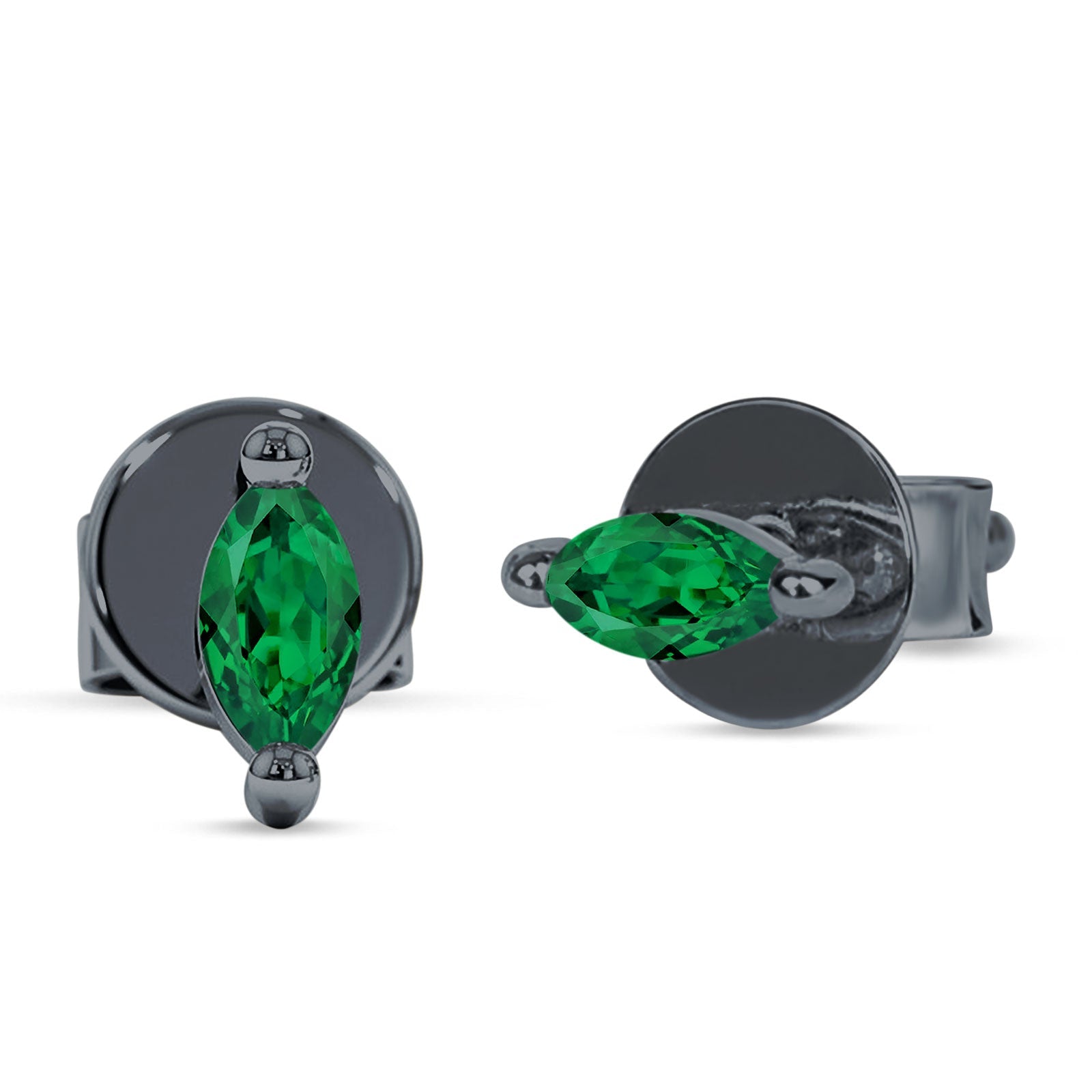 Marquise Solitaire Stud Earring Cubic Zirconia 925 Sterling Silver