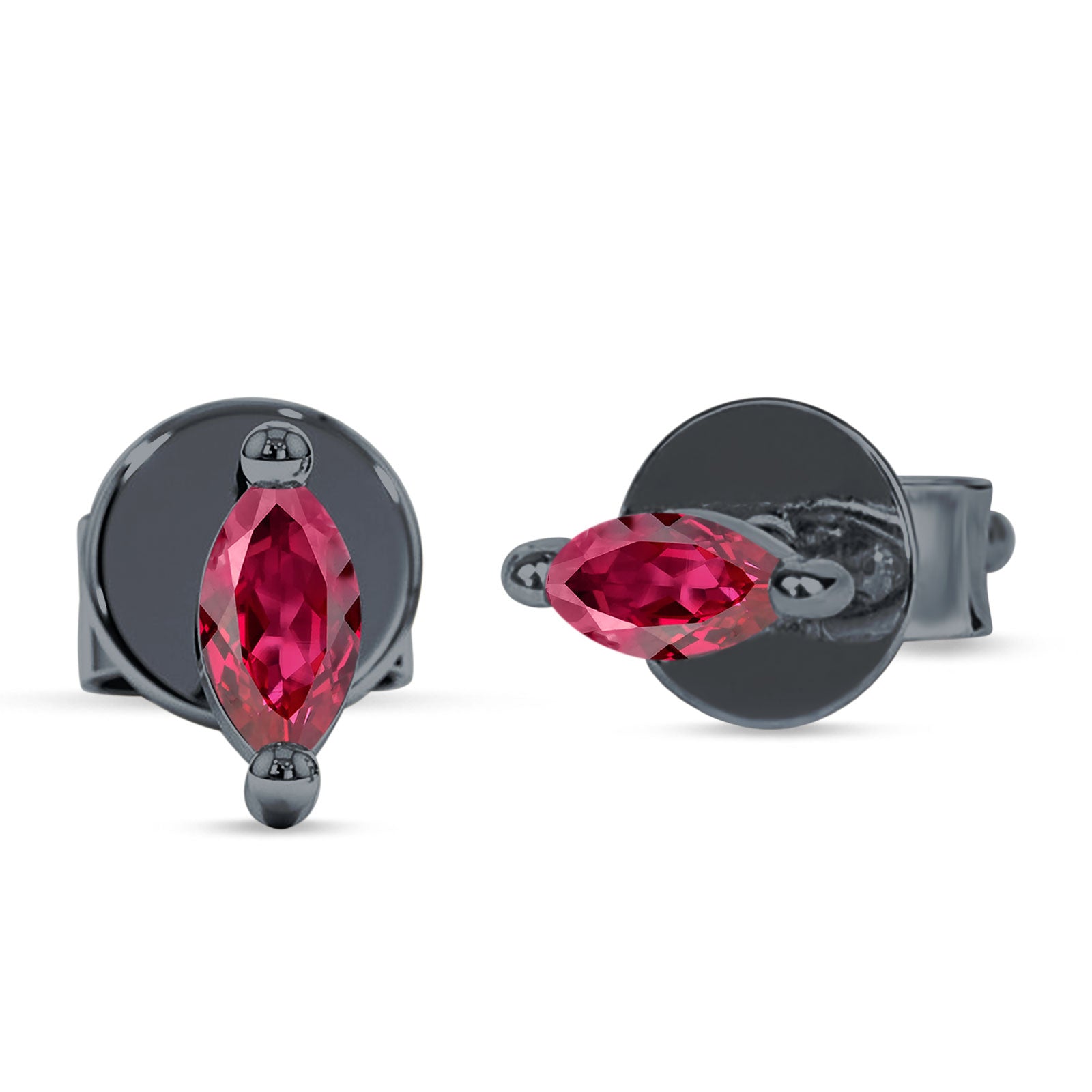 Marquise Solitaire Stud Earring Cubic Zirconia 925 Sterling Silver