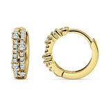 Minimalist 12.7mm Round Cubic Zirconia Hoop Earrings 925 Sterling Silver