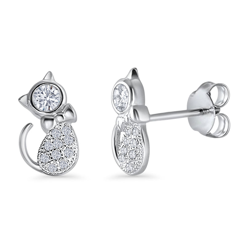 Cat Bow Stud Earring