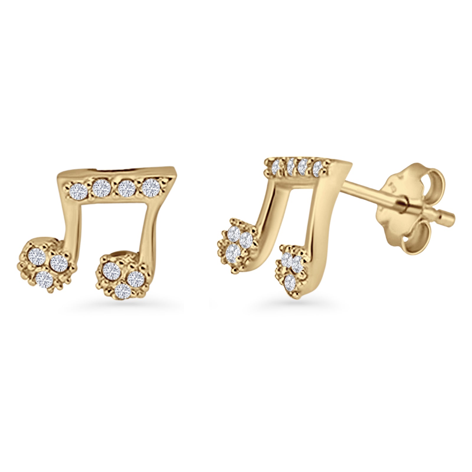 Music Note Stud Earrings