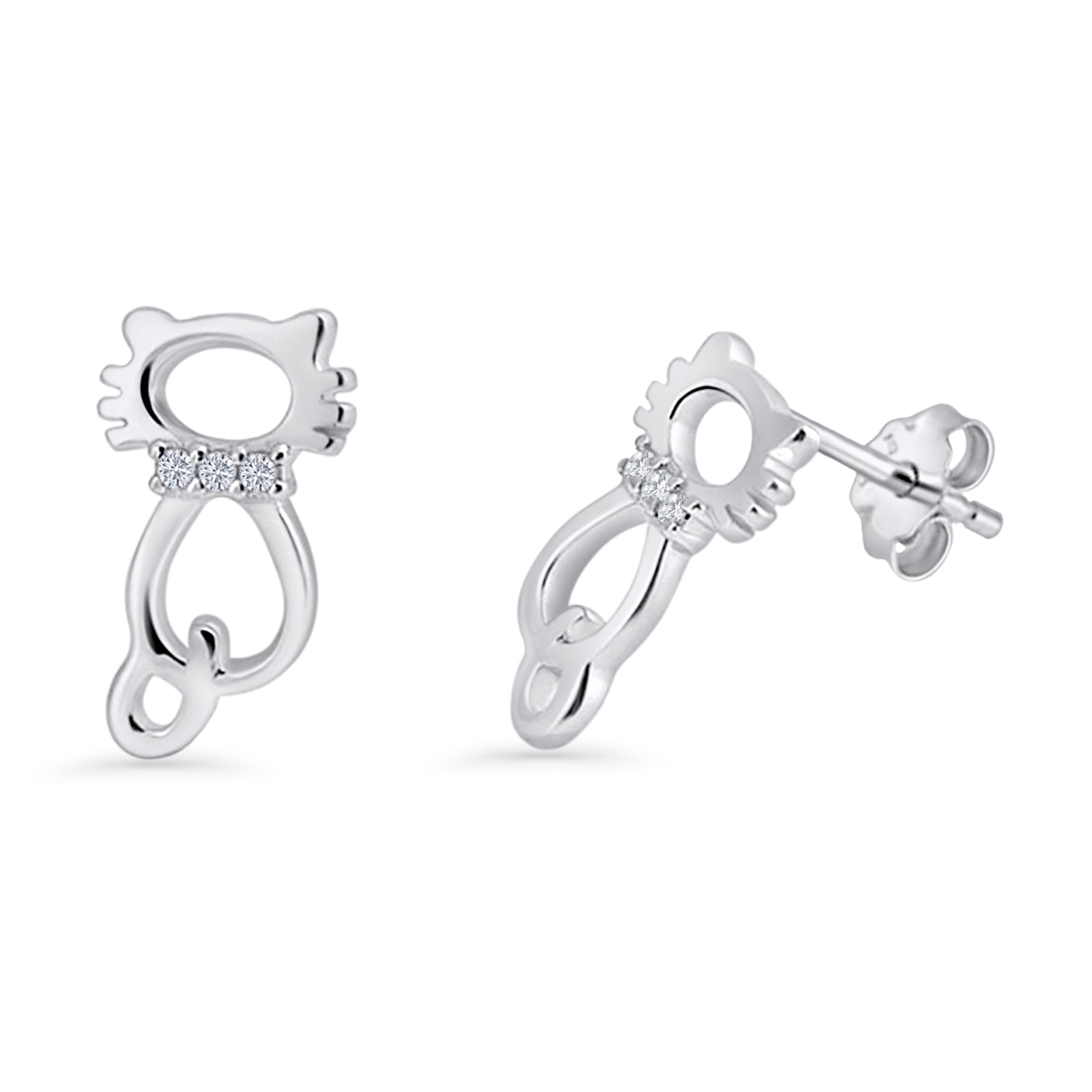 Cat Stud Earrings
