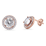 Round Halo Stud Earrings