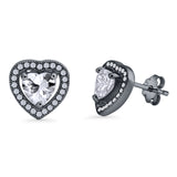 Heart Halo Stud Earrings