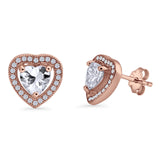 Heart Halo Stud Earrings