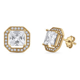 Princess Cut Stud Earrings