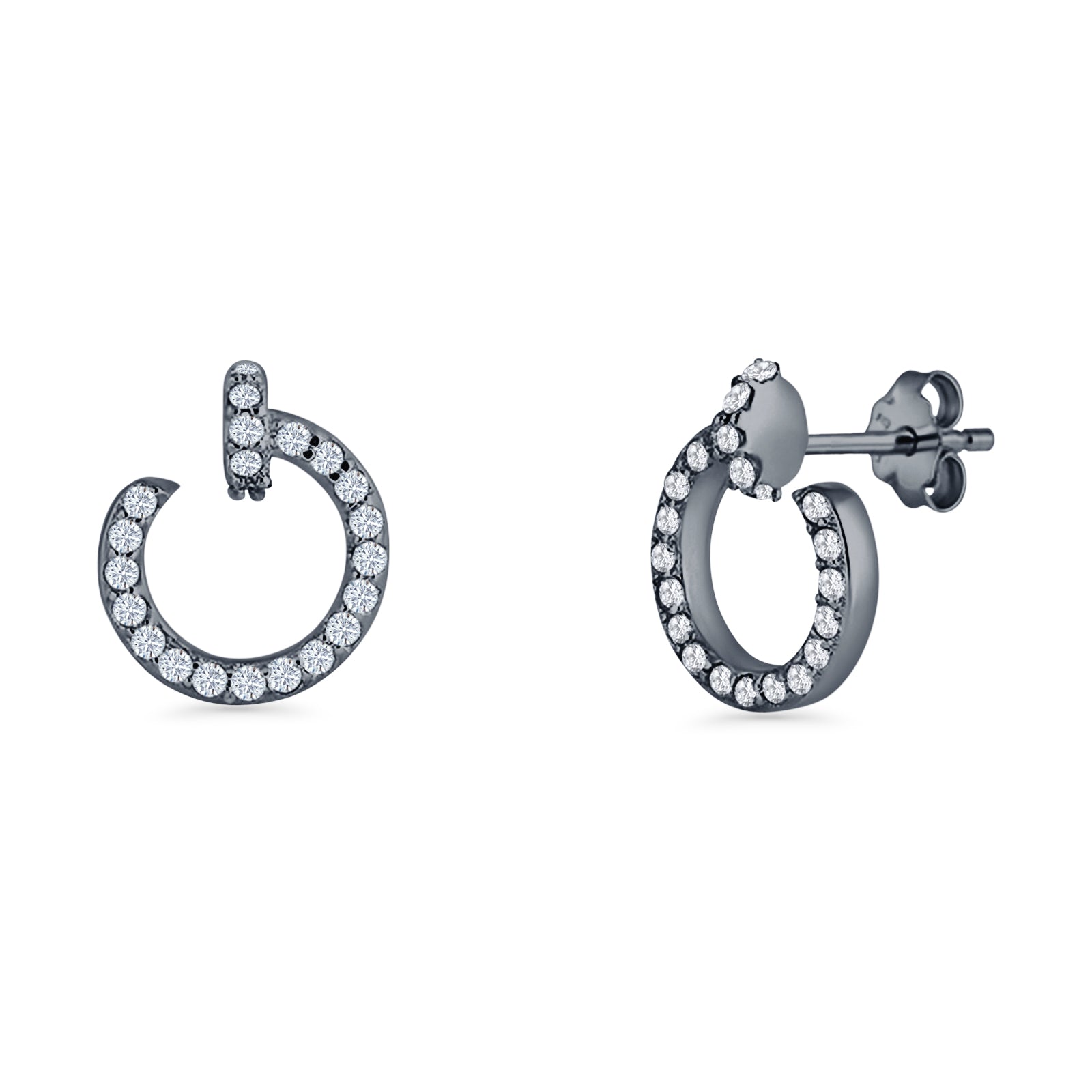 Half Circle Stud Earrings