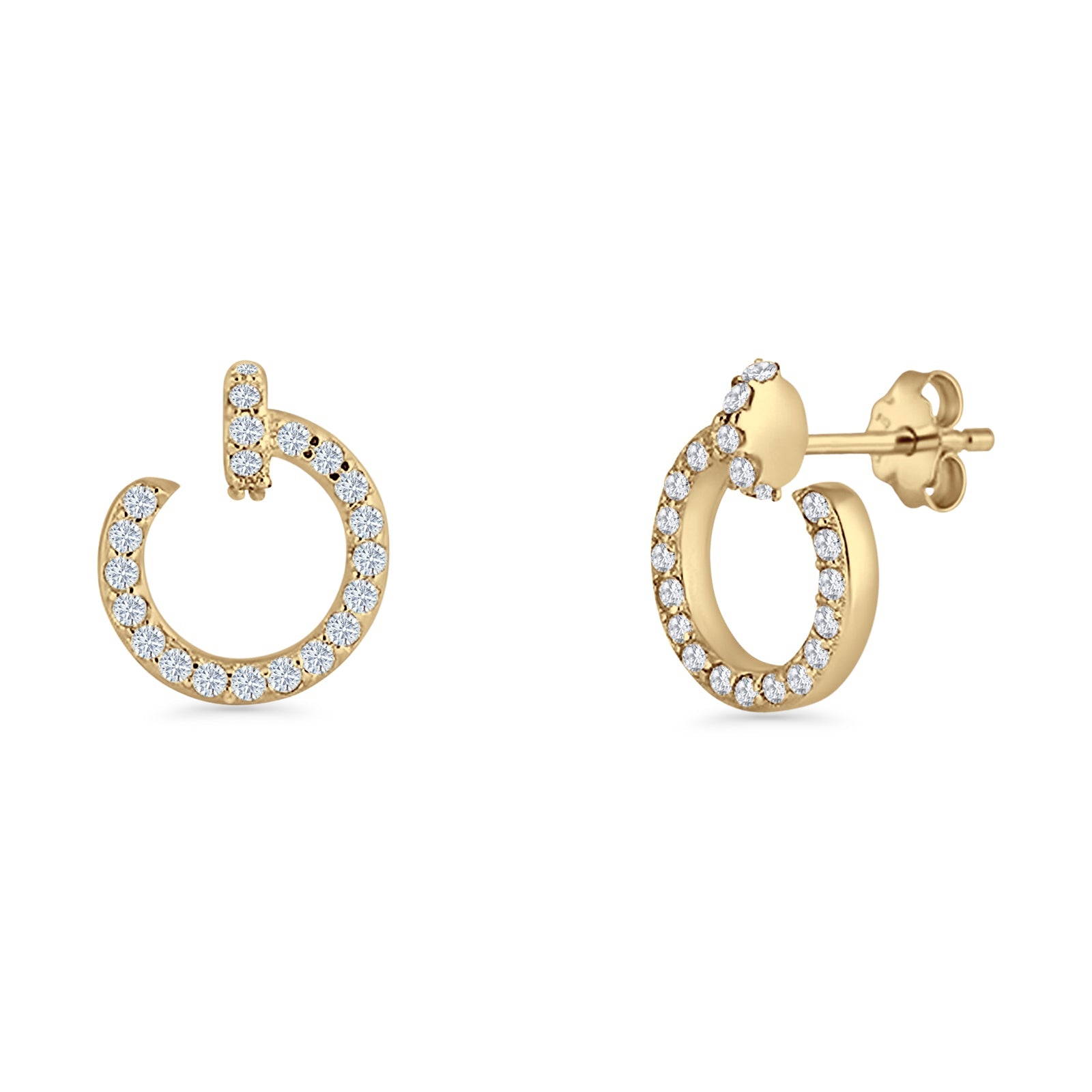 Half Circle Stud Earrings