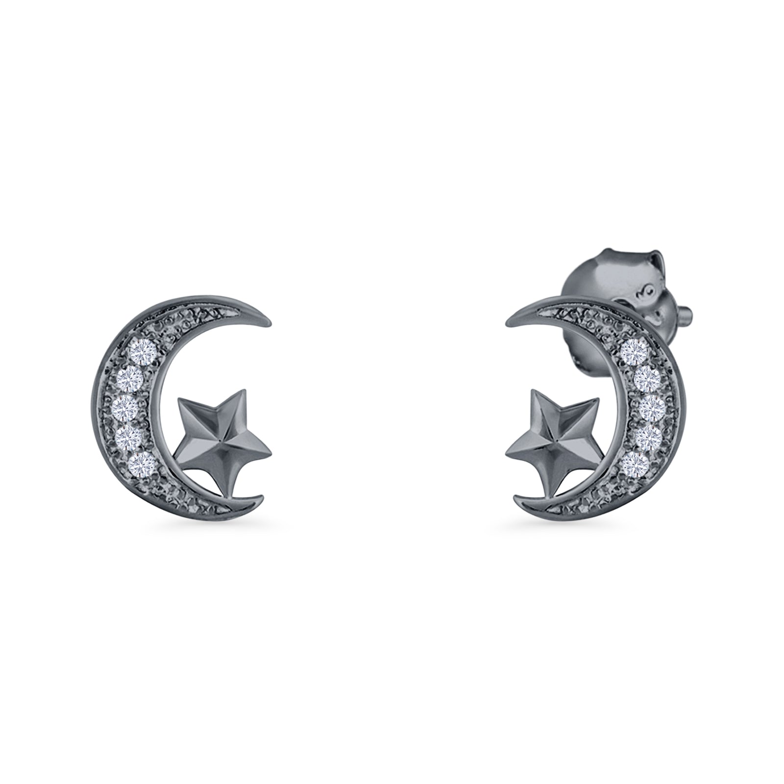 Star & Moon Stud Earrings