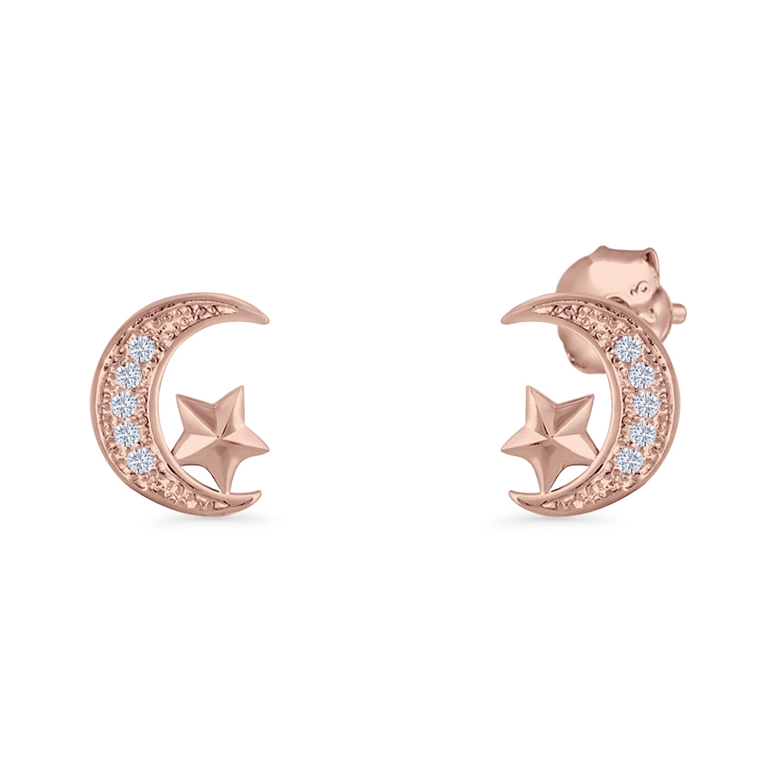 Star & Moon Stud Earrings