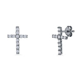 Vertical Cross Stud Earring