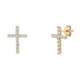 Vertical Cross Stud Earring
