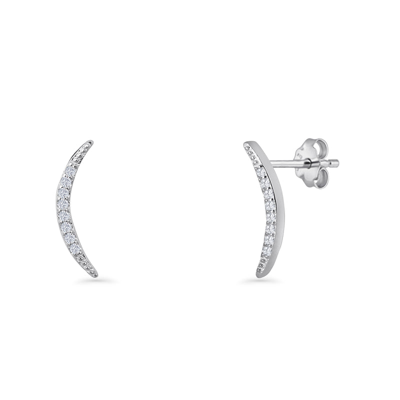 Crescent Moon Stud Earrings