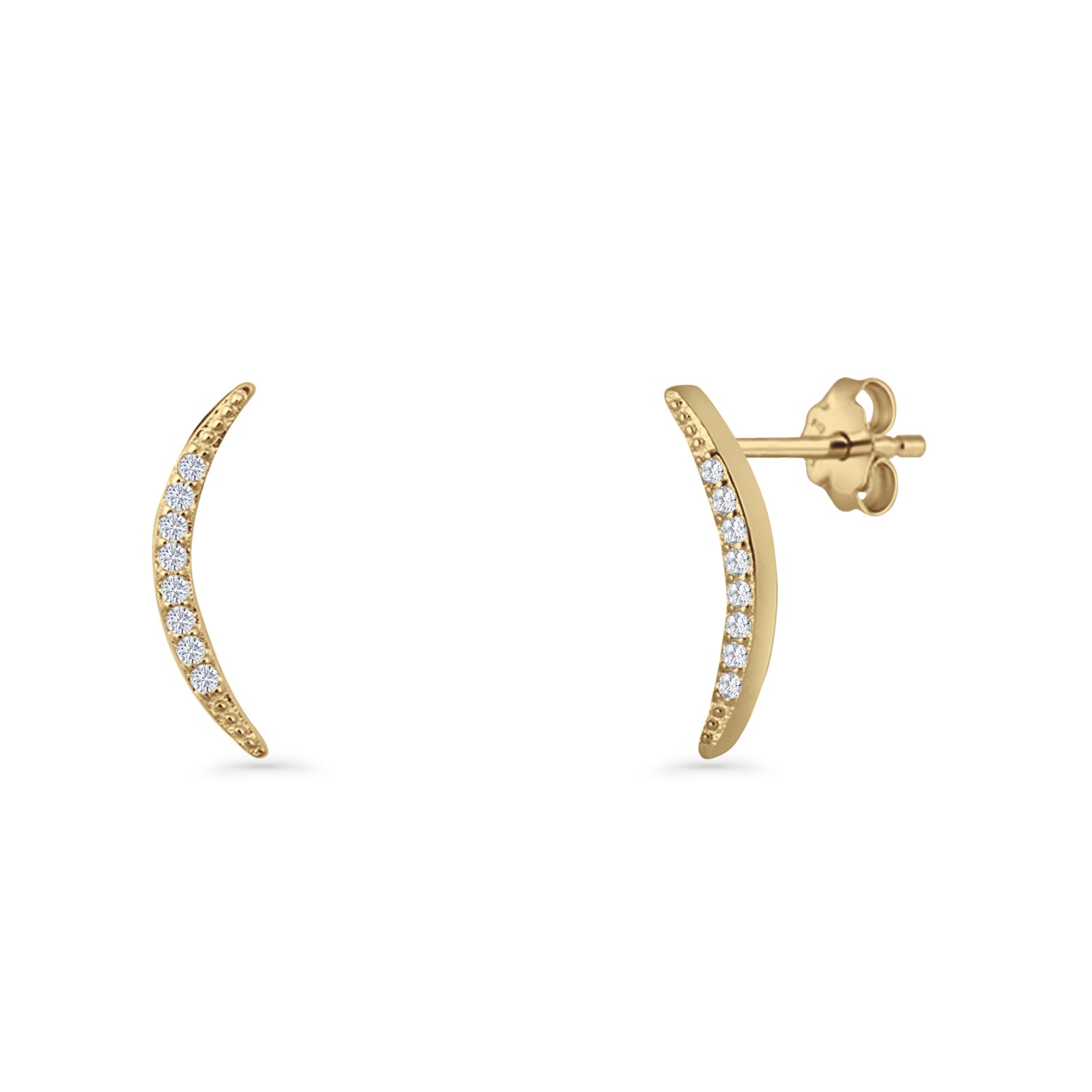 Crescent Moon Stud Earrings