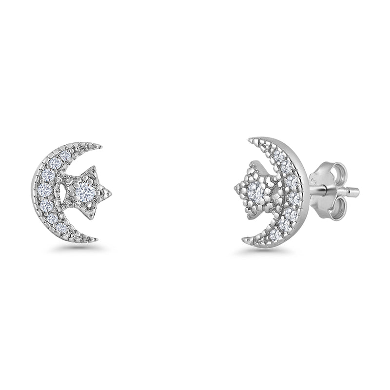 Moon & Star Stud Earrings