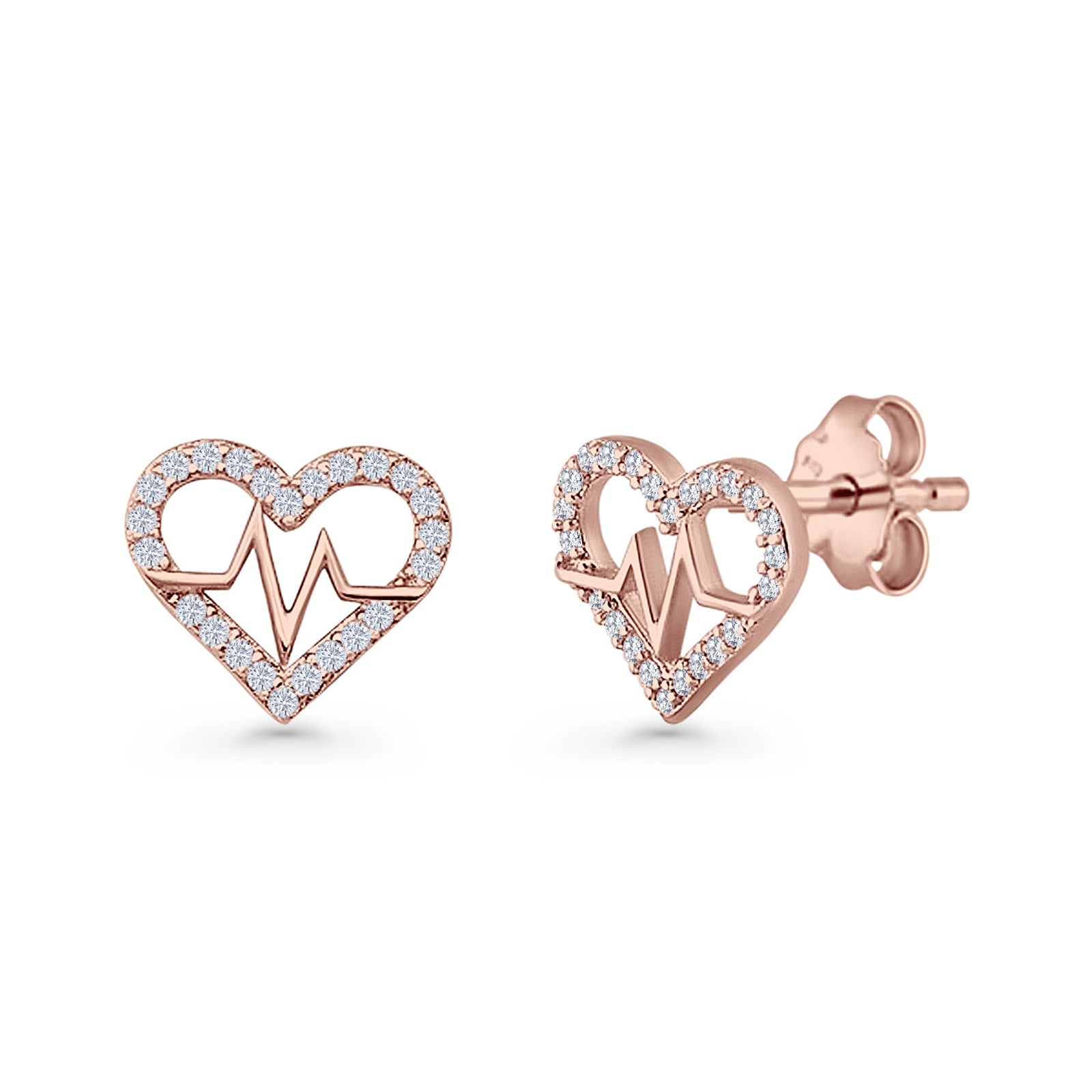 Heart Beat Wave Stud Earring